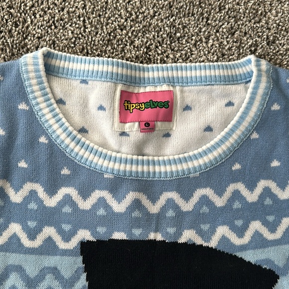 FROSTY THE SNOWMAN TIPSY ELVES NWT CHRISTMAS SWEATER SZ L - Picture 2 of 4